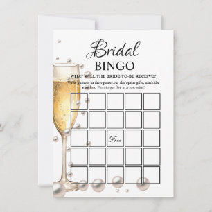Pearl & Prosecco bridal shower bingo Game Card