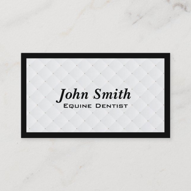 Pearl Quilt Equine Dentist Business Card (Front)