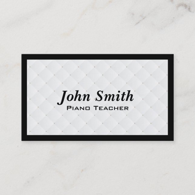 Pearl Quilt Piano Teacher Business Card (Front)