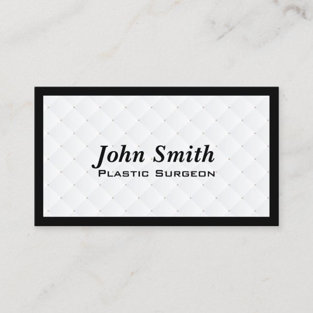 Pearl Quilt Plastic Surgeon Business Card (Front)