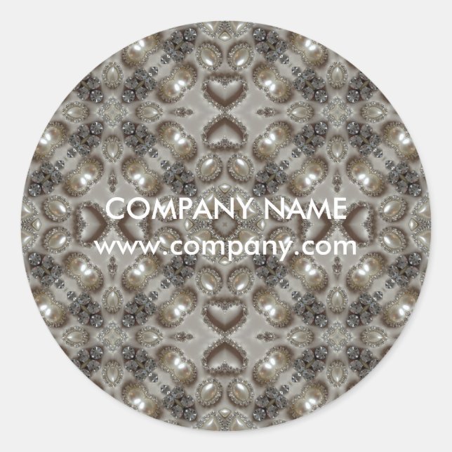 pearl rhinestone crystal Jewellery designer Classic Round Sticker (Front)
