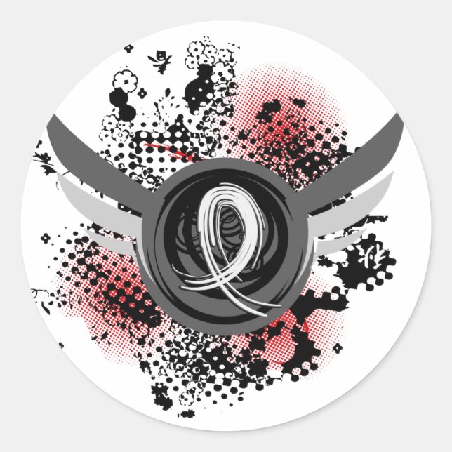 Pearl Ribbon And Wings Lung Cancer Classic Round Sticker (Front)