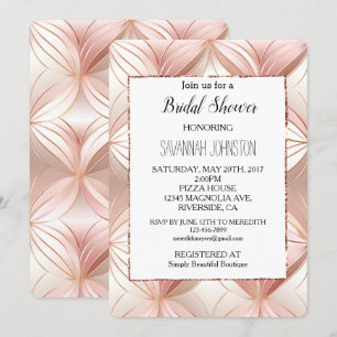 Pearl Rose Gold Abstract Bridal Shower Invitation