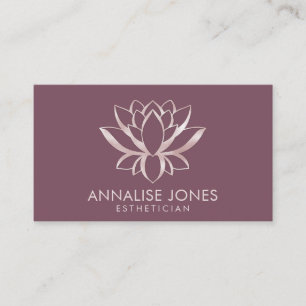 Pearl Rose Gold Lotus Flower Business Card