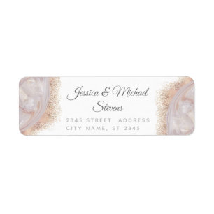 Pearl rose gold marble agate calligraphy