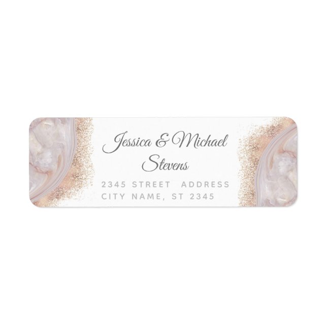 Pearl rose gold marble agate calligraphy (Front)