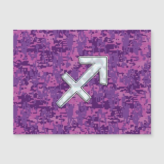 Pearl Sagittarius Zodiac Sign Fuchsia Digital Camo (Front)