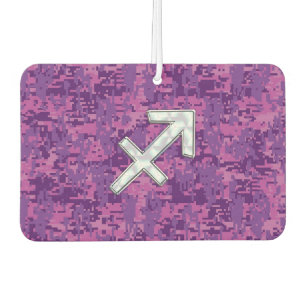 Pearl Sagittarius Zodiac Sign Fuchsia Digital Camo Car Air Freshener