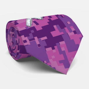Pearl Sagittarius Zodiac Sign Fuchsia Digital Camo Tie