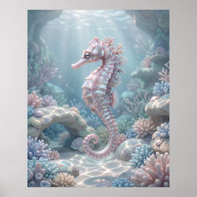 Pearl Seahorse Grotto Poster (Front)