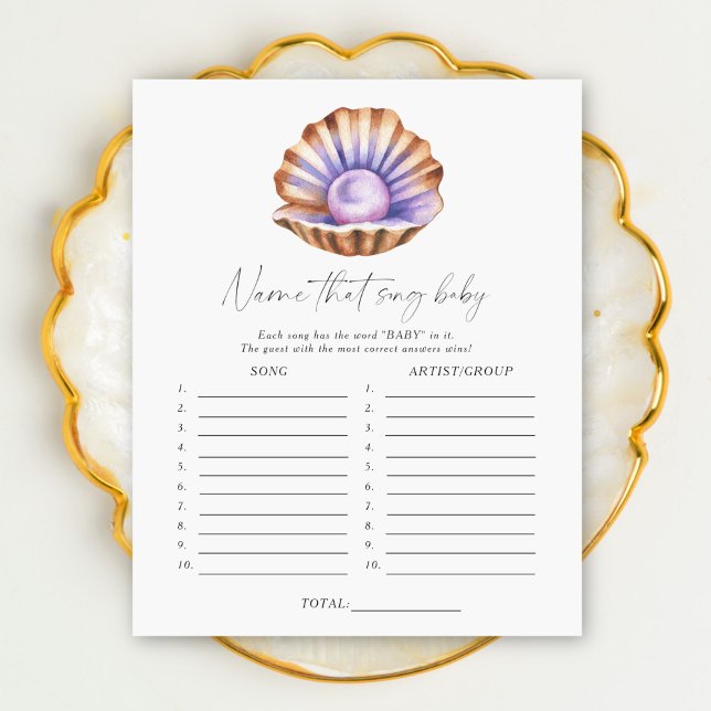 Pearl shell - Name that song baby shower game (Creator Uploaded)