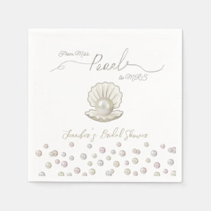Pearl & Shell Pearlcore Miss to MRS Bridal Shower Napkin