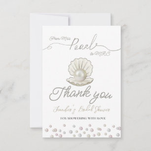 Pearl & Shell Pearlcore Miss to MRS Bridal Shower Thank You Card