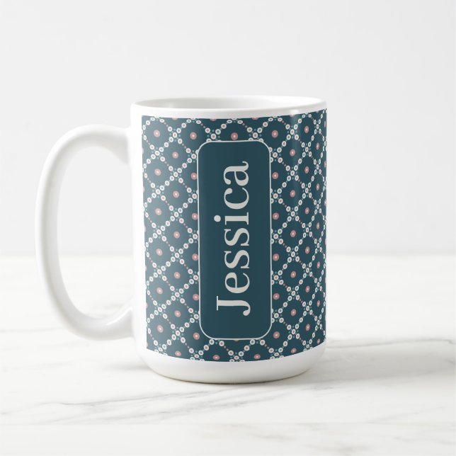 Pearl Squares Pattern Coffee Mug (Left)