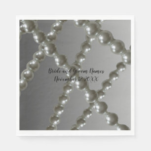 Pearl Strings Wedding Paper Napkins
