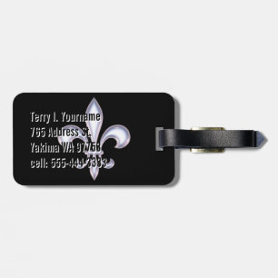 Pearl Style Fleur de Lis Luggage Tag