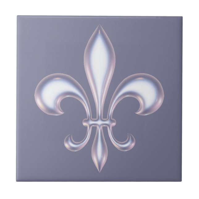 Pearl Style Fleur de Lis Tile (Front)