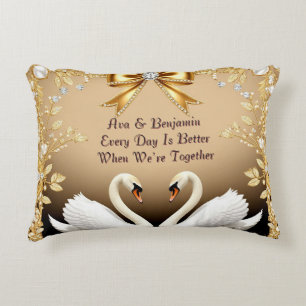 🦢 Pearl Swan Romantic Home Collection Decorative Cushion