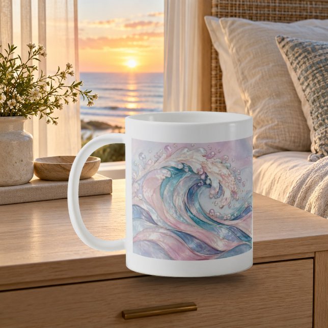 Pearl Tide Pastel Abstract Wave Mug (Pearl Tide Pastel Abstract Wave Mug — refined lighting and contact shadows. Digital lifestyle preview.)