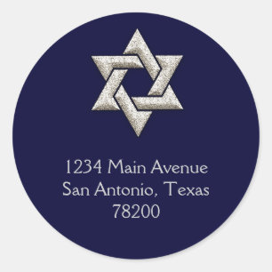 Pearl Twirl Silver Star of David Classic Round Sticker