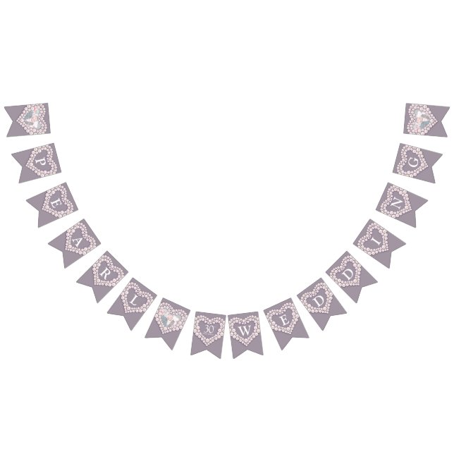 Pearl wedding 30th anniversary custom photo bunting  (All)