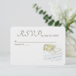 Pearl Wedding Heart RSVP Wedding Card