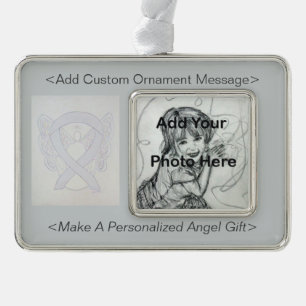 Pearl White Awareness Ribbon Angel Art Ornaments