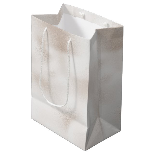 Pearl White Christmas  Medium Gift Bag (Front Angled)
