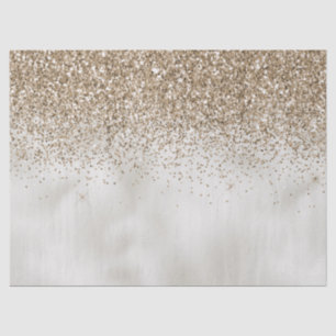 Pearl White Luxe Gold Glitter Tissue Paper