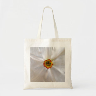 pearl white narcissus tote bag