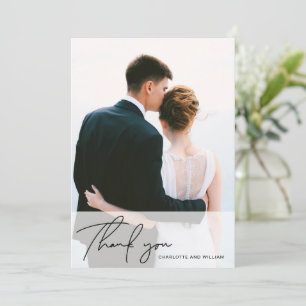 Pearl White Opaque   Thank You Wedding Card