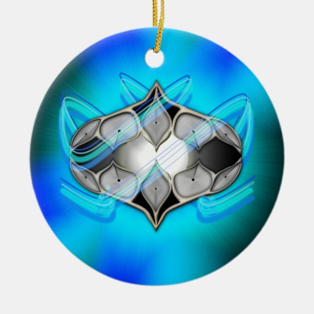 Pearl Within Ceramic Tree Decoration (Front)