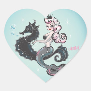 Pearla Mermaid Heart Stickers