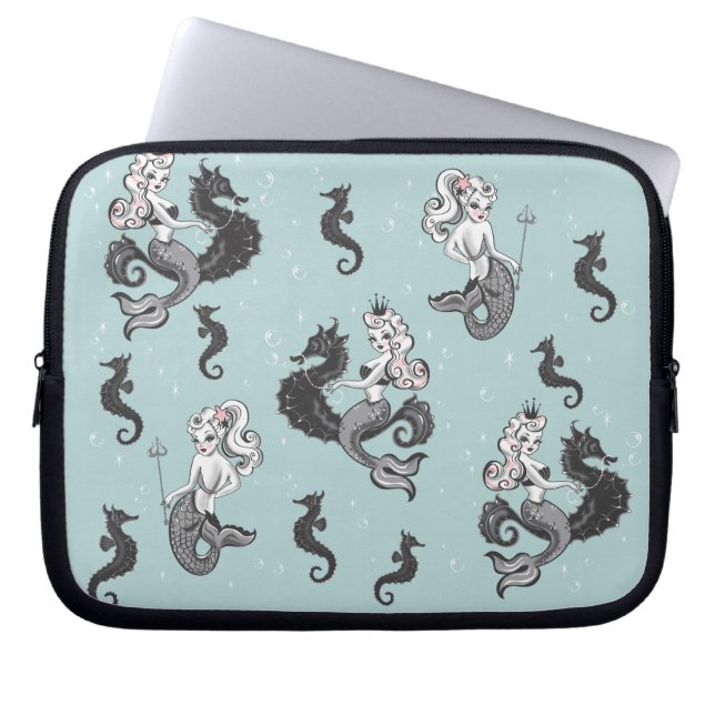 Pearla Mermaid Laptop Sleeve by Fluff (Front)