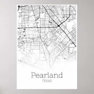 Pearland Map - Texas - City Map Poster