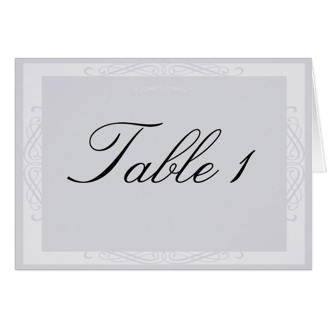 Pearled White Elegance Table Number tent card (Front Horizontal)
