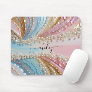 Pearlescent Painted Pearls Shells  Mouse Mat