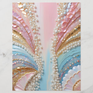 Pearlescent Painted Pearls Shells Scrapbook Paper