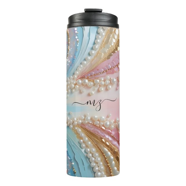 Pearlescent Painted Pearls Shells  Thermal Tumbler (Front)