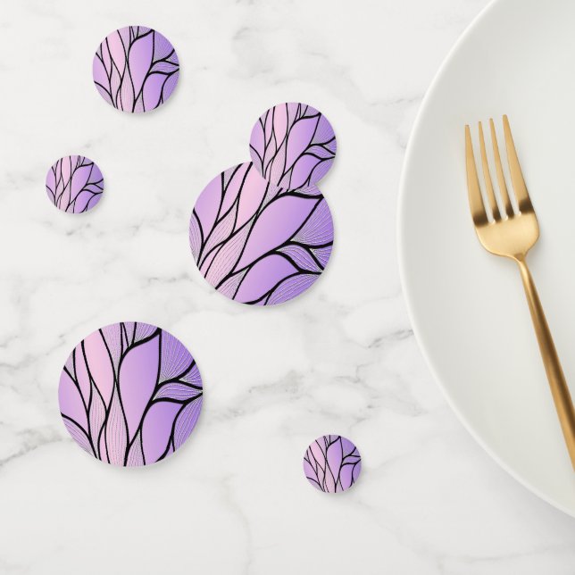 Pearlescent Purple Creative Leave Pattern  Confetti (Group)