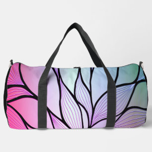 Pearlescent Purple Creative Leave Pattern Duffle Bag