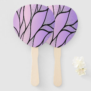 Pearlescent Purple Creative Leave Pattern Hand Fan