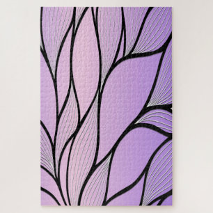 Pearlescent Purple Creative Leave Pattern Jigsaw Puzzle