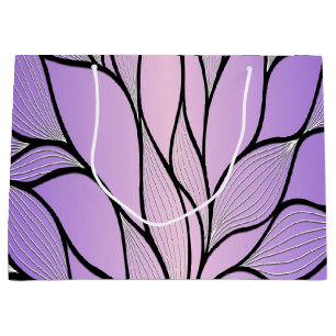 Pearlescent Purple Creative Leave Pattern  Large Gift Bag