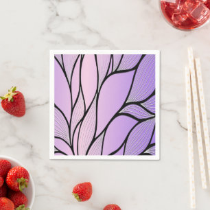 Pearlescent Purple Creative Leave Pattern Napkin