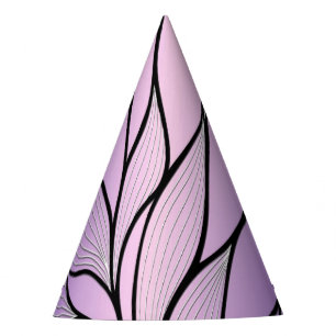 Pearlescent Purple Creative Leave Pattern  Party Hat