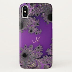 Pearlescent Purple Fractal Monogram iPhone Case