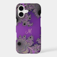 Pearlescent Purple Fractal Monogram iPhone Case