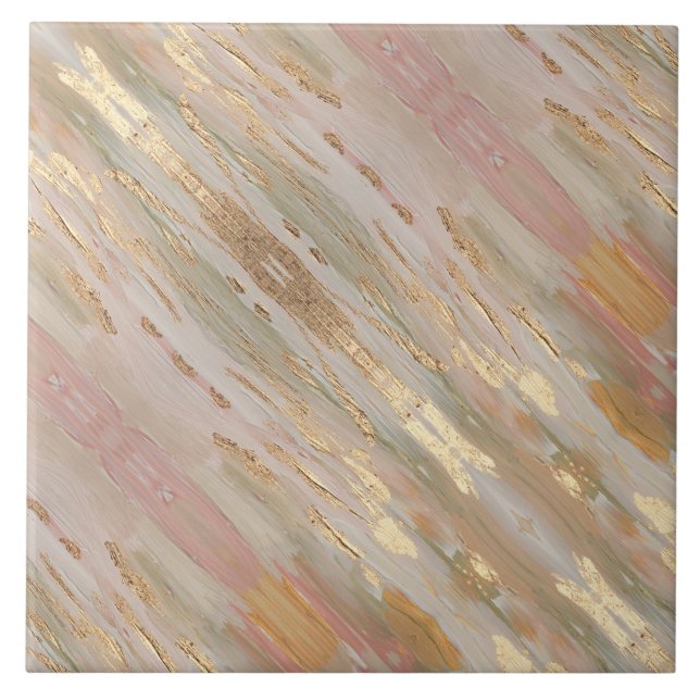 Pearlized Gold, Rose  Tile (Front)