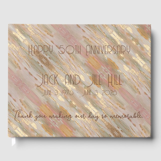 Pearlized Rose Gold Personalised Guest Book (Front)